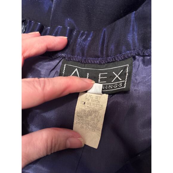 Alex Evenings Vintage Purple Maxi Formal Cocktail Long Skirt Size 14P - Picture 5 of 9